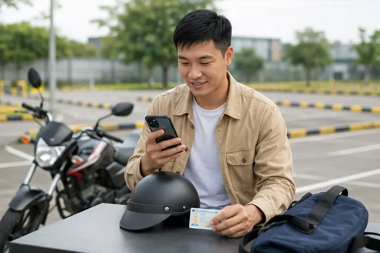 Học viên nhận lịch và chuẩn bị thi sát hạch